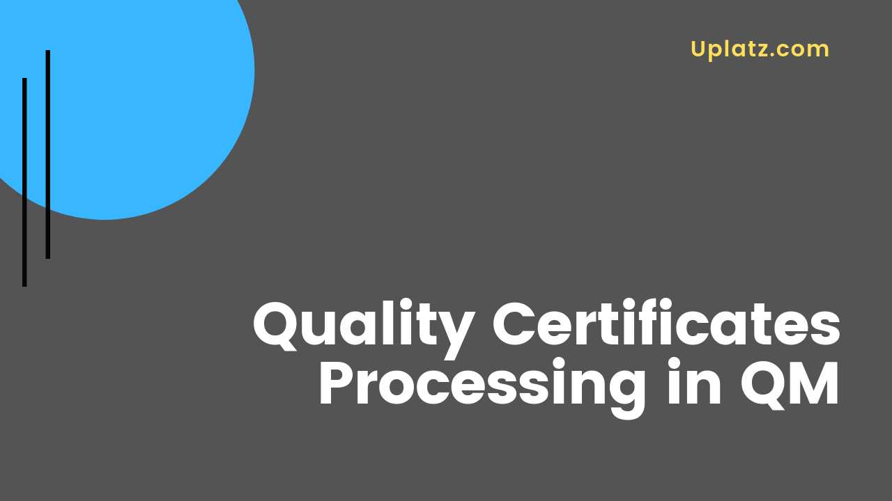 Video: Quality Certificates in QM