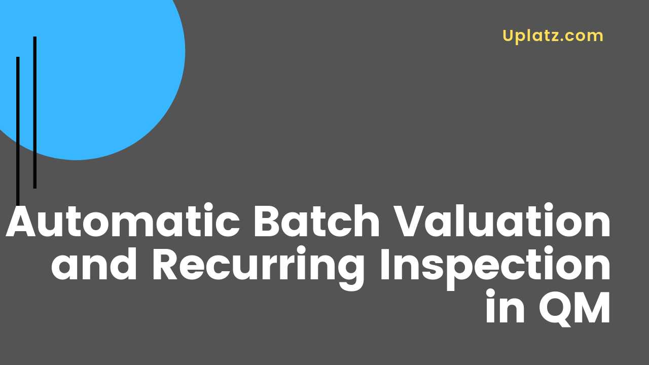 Video: Automatic Batch Valuation and Recurring Inspection in QM