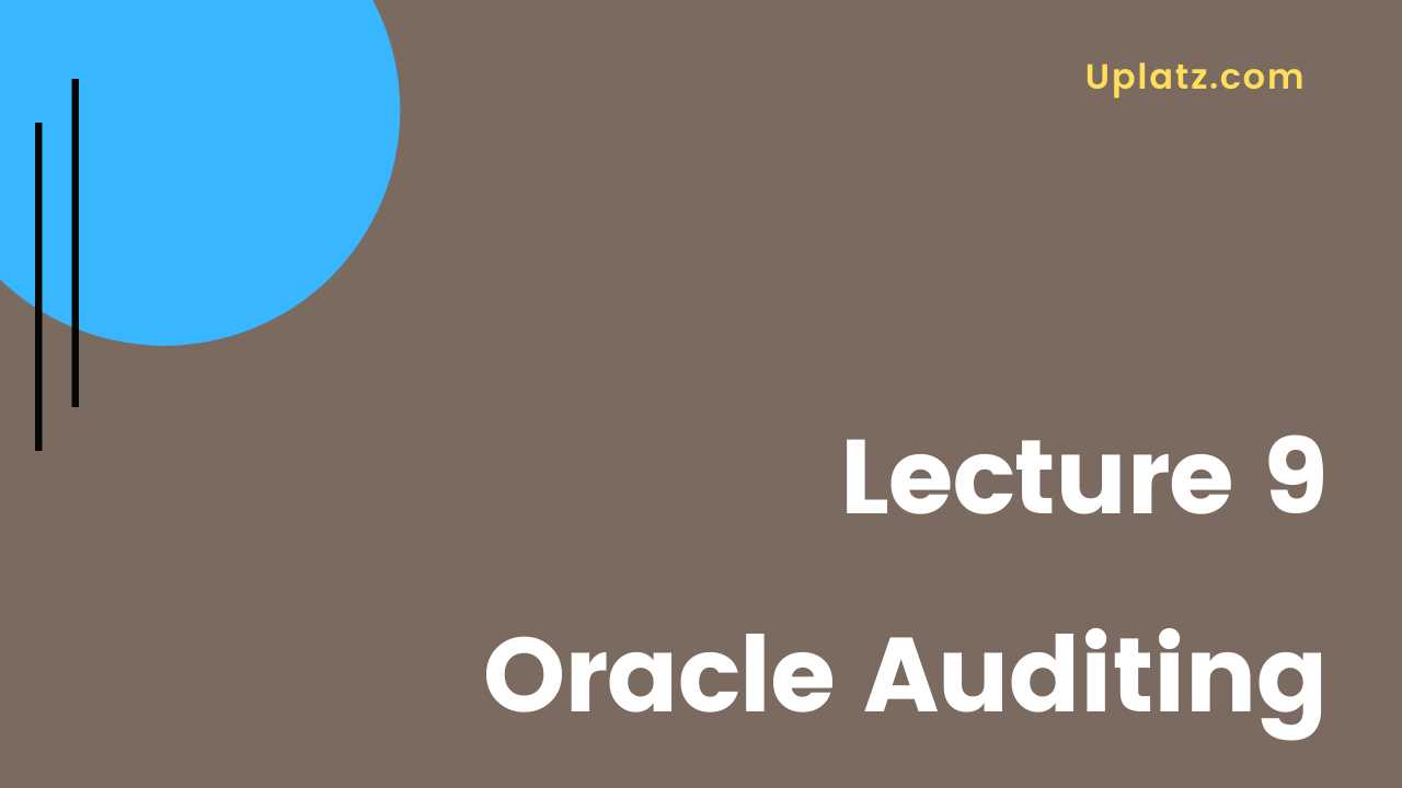 Video: Oracle Auditing