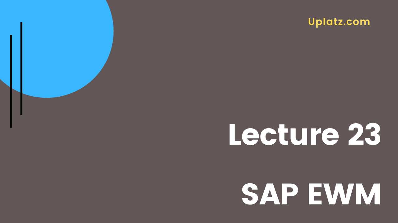 Video: SAP EWM - all lectures