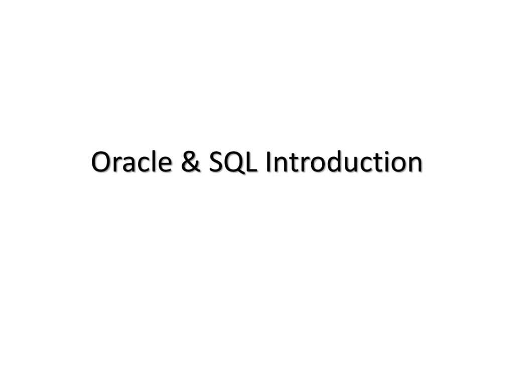 Introduction to SQL on Oracle course and certification