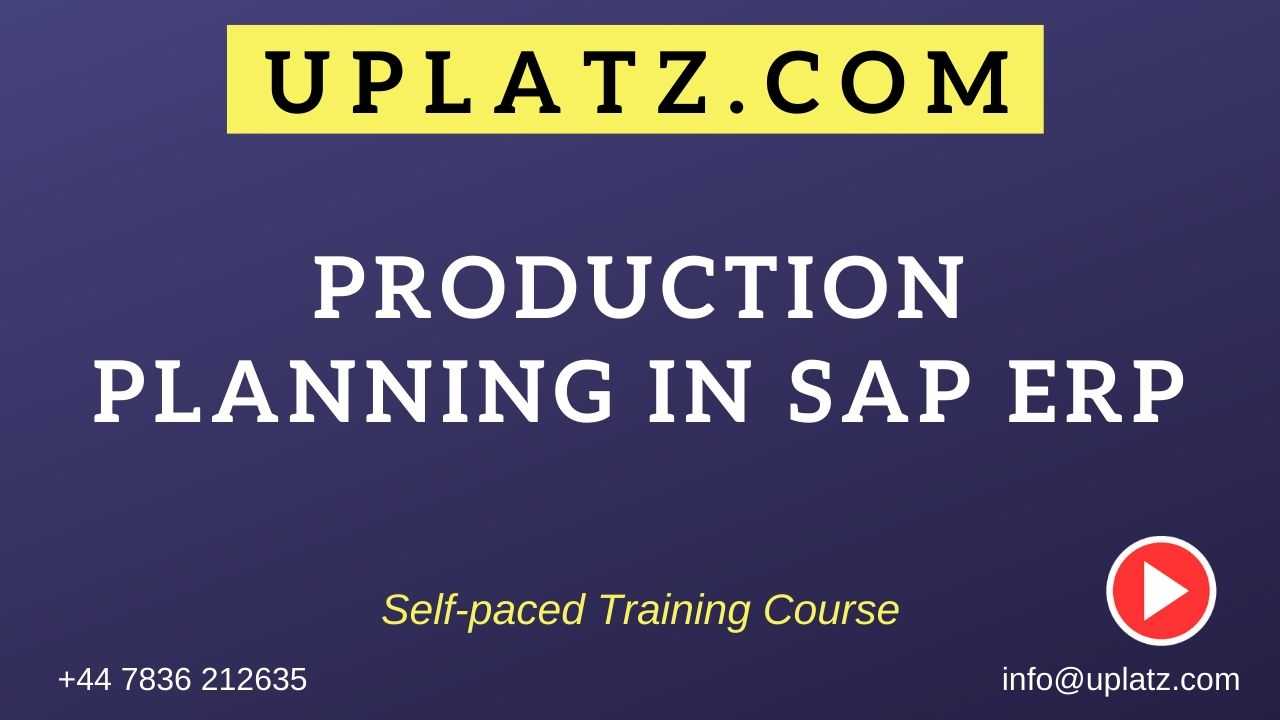 Production Planning in SAP ERP course and certification