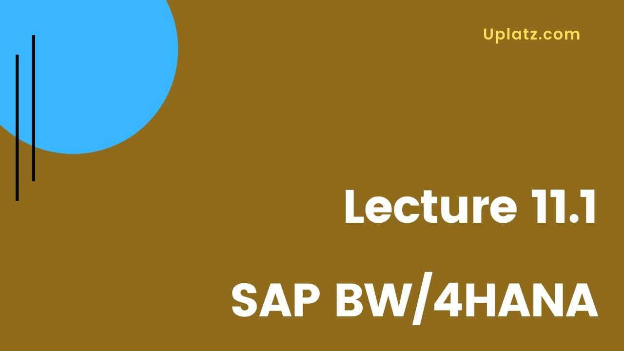 Video: SAP BW/4HANA - all lectures