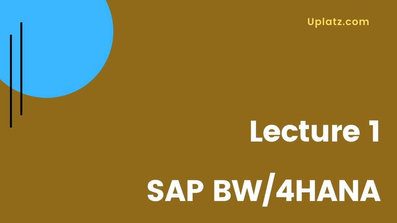 Video: SAP BW/4HANA course - all lectures