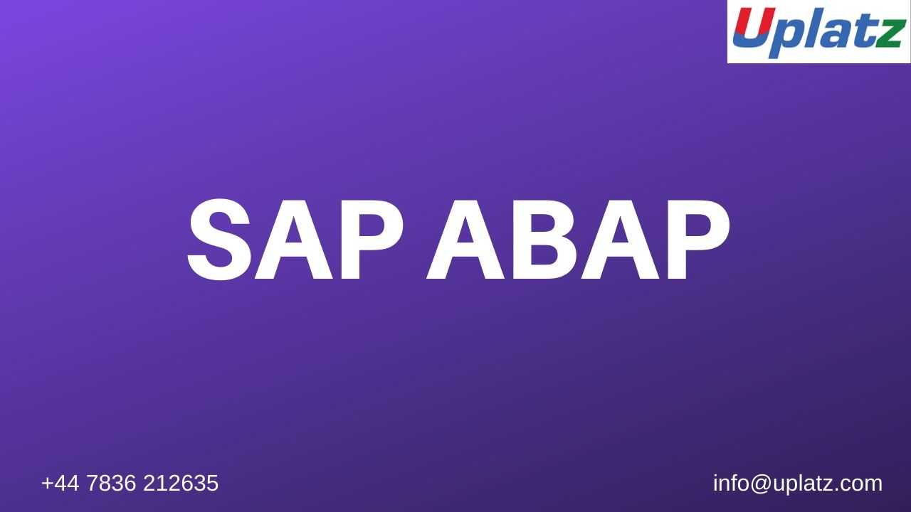 SAP - ABAP course and certification