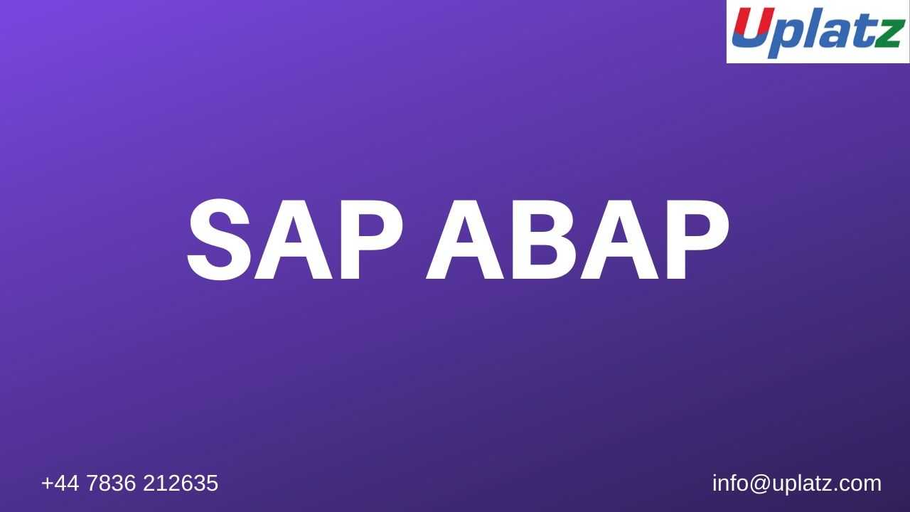 SAP ABAP  course and certification