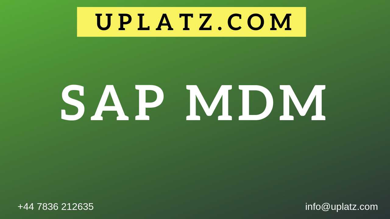SAP MDM Training course and certification