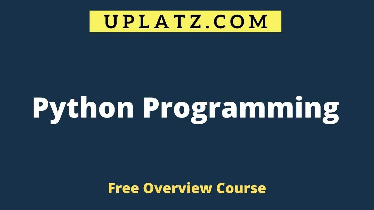 Overview Course - Python Programming